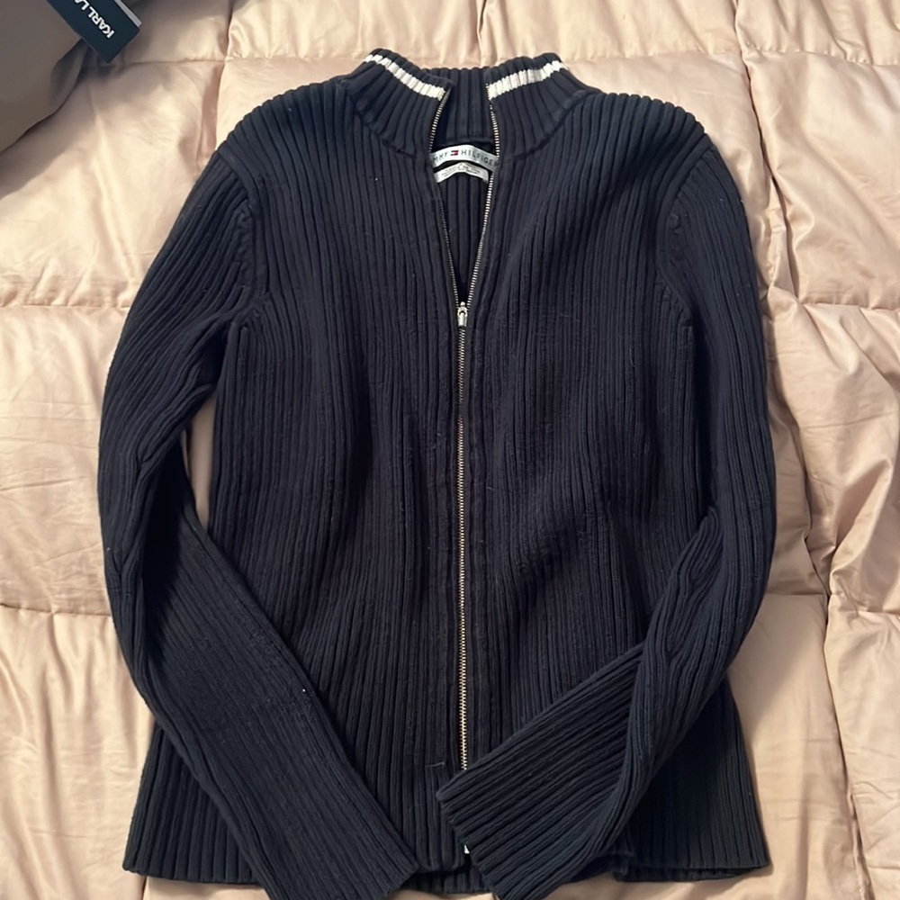 TOMMY HILFILGIER VINTAGE ZIPPER SWEATER SIZE S